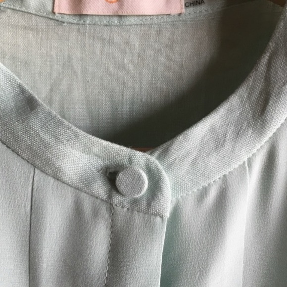 TORY BURCH Linen & Silk Button Down Sleeveless Peplum Style Top size 4 - Picture 8 of 14